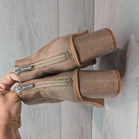 Vince Camuto Women Ankle Leather Zip Back Heels Open Toe boots shoes 8.5M - Picture 7 of 15